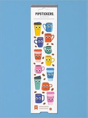 Pipstickers Googly Eye Coffee Espresso Stickers Kawaii Stationery NWT